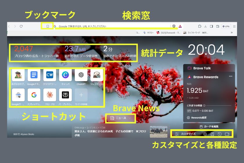 Brave使い方「トップページ」